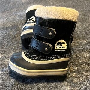 Sorel Kids Black and Cream Snow Boots